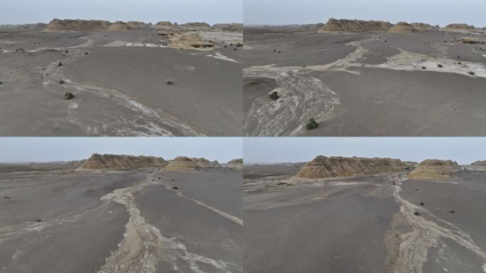 青海盆地的地下雅丹地貌航拍镜头，魔鬼城，中国，亚洲。