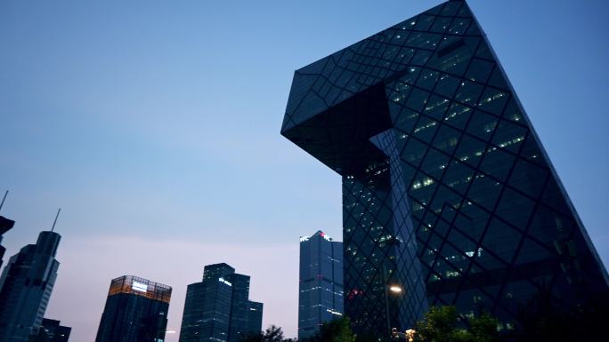 北京CBD夜景央视大楼建筑景观