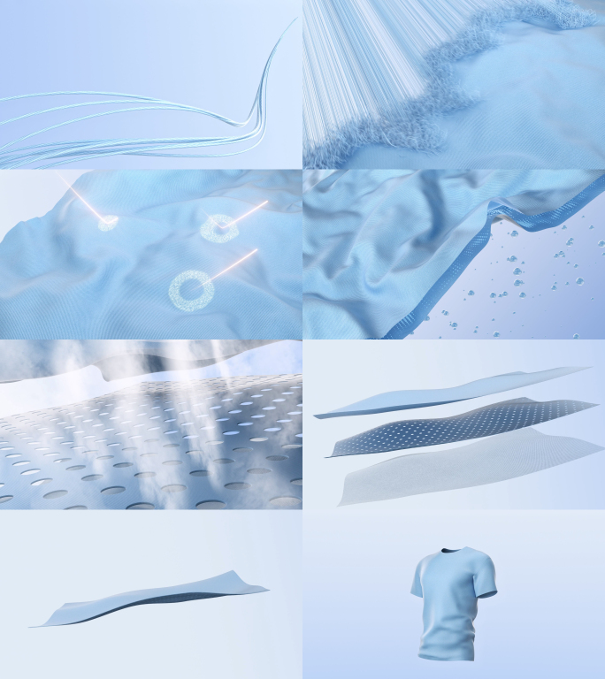 轻盈柔软透气防水吸湿防紫外线面料展示