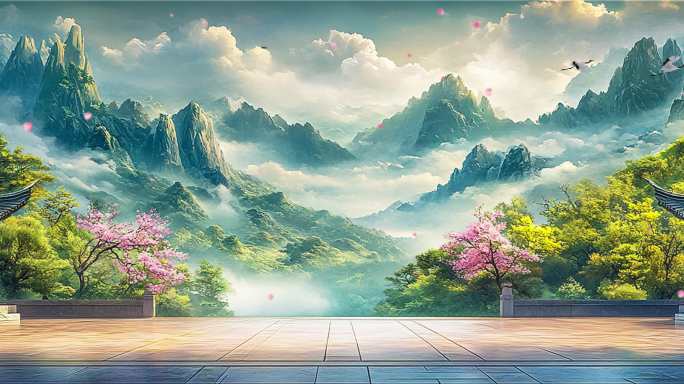 古风场景舞台背景