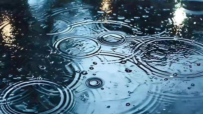 雨夜水面波纹