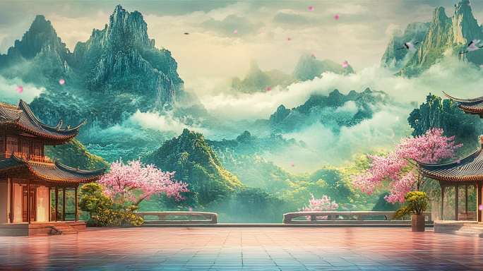 古风场景舞台背景