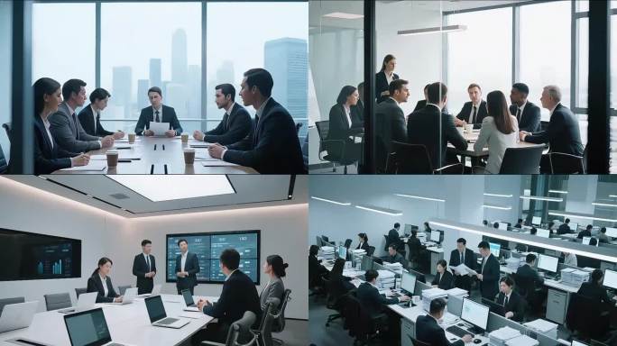 商务团队会议现代职场企业高效办公场景