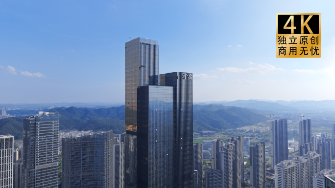长沙梅溪湖西金茂大厦4k航拍