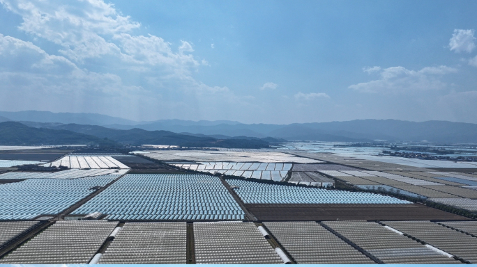 航拍农业大棚基地 现代农业科技种植