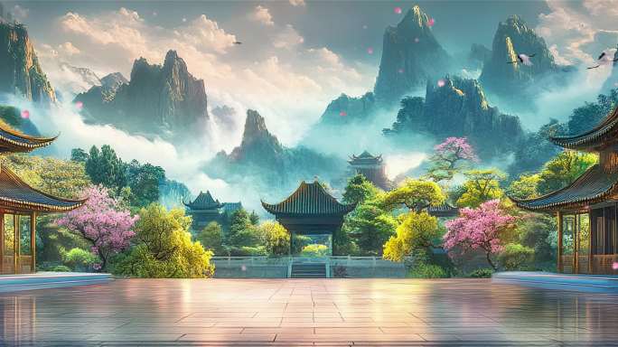 古风场景舞台背景