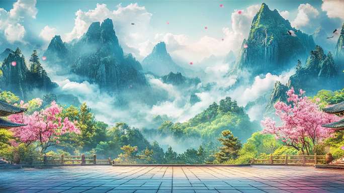 古风场景舞台背景