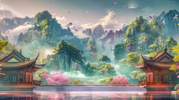 古风场景舞台背景