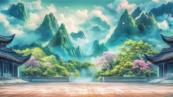 古风场景舞台背景