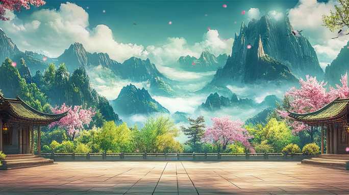 古风场景舞台背景