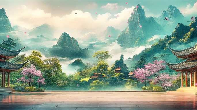 古风场景舞台背景