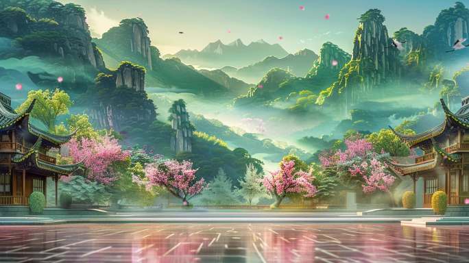 古风场景舞台背景