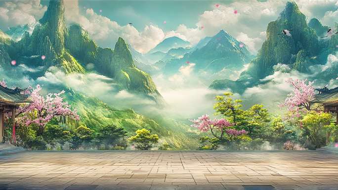 古风场景舞台背景