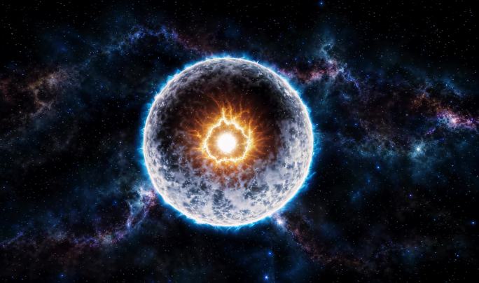 宇宙星云中的星球爆炸