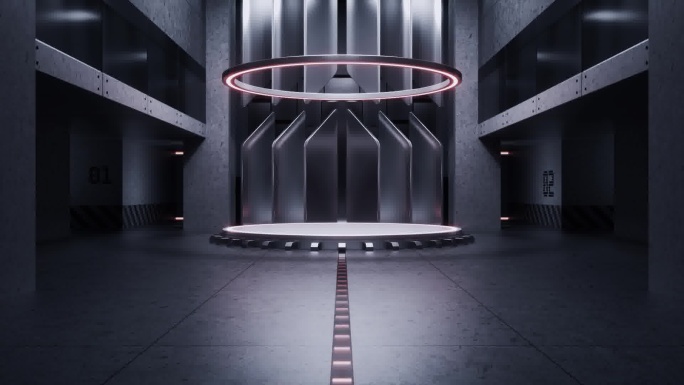 科幻未来简约质感展示台场景