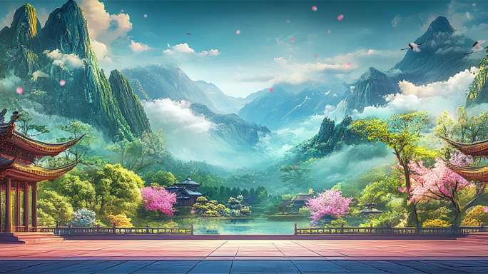 古风场景舞台背景