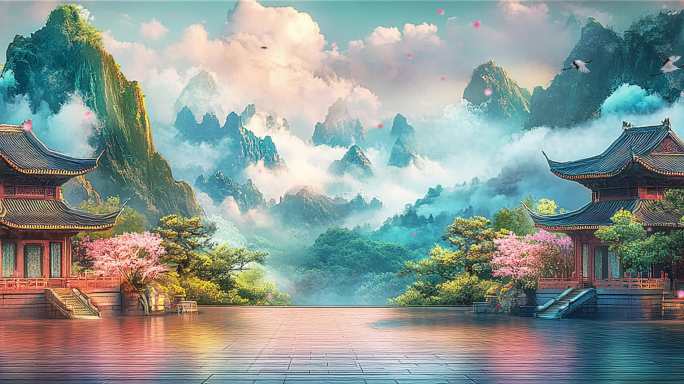 古风场景舞台背景