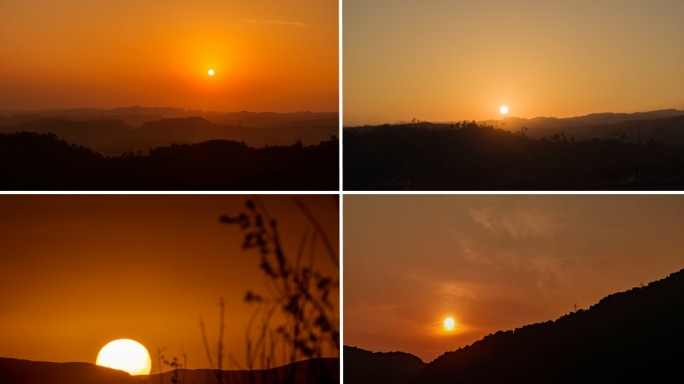 山间唯美日出夕阳黄昏
