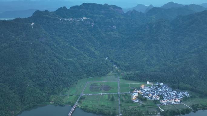 齐云山风景区山水田园航拍