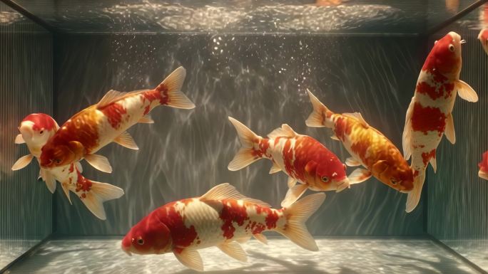 【4K】裸眼3D鱼缸全息锦鲤电子鱼缸透视