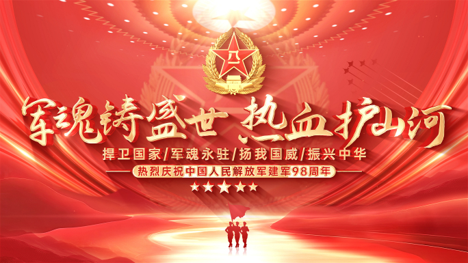 【无插件】八一建军节片头标题片尾
