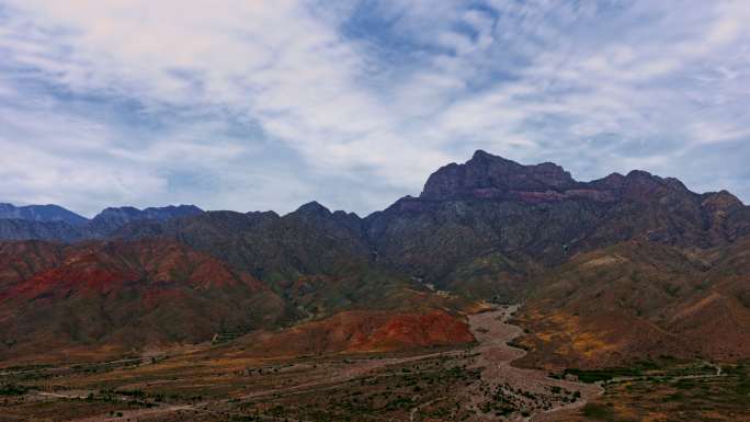 航拍宁夏贺兰山 延时