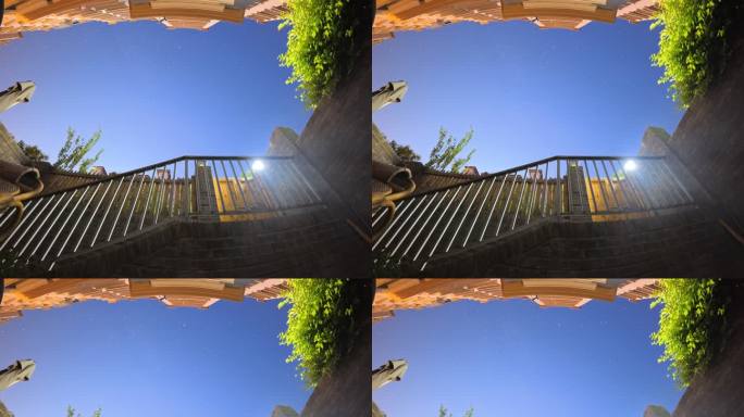 夜幕下的庭院静谧之美