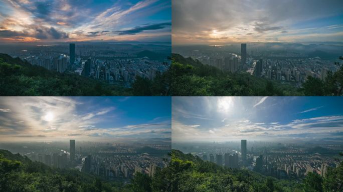 诸暨城市延时摄影 暨阳日出