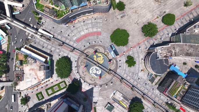 重庆杨家坪步行街航拍4K