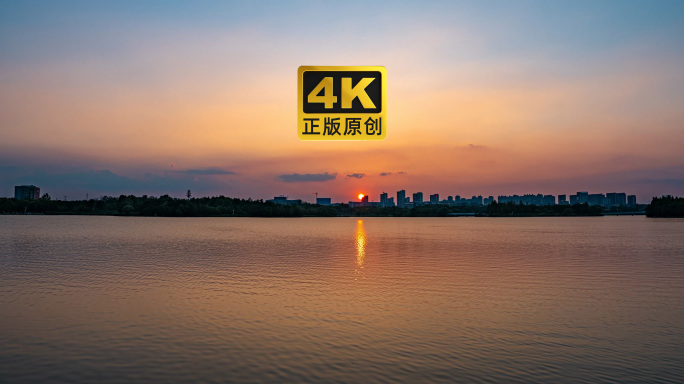 合肥大学城翡翠湖日落安徽大学馨苑校区