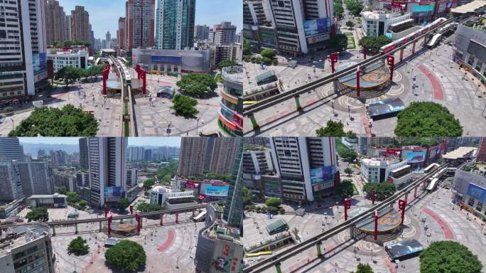 重庆杨家坪步行街航拍4K