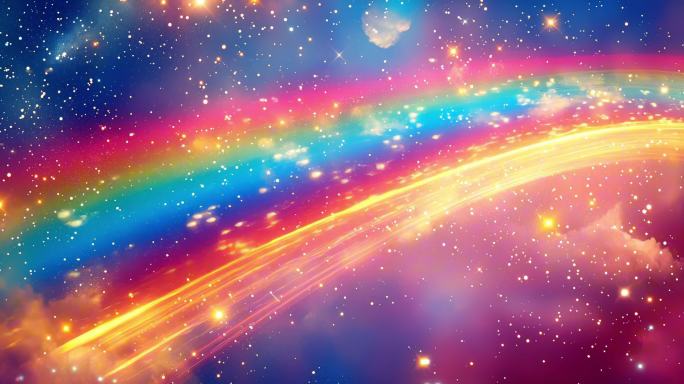 绚丽彩虹光效粒子穿梭