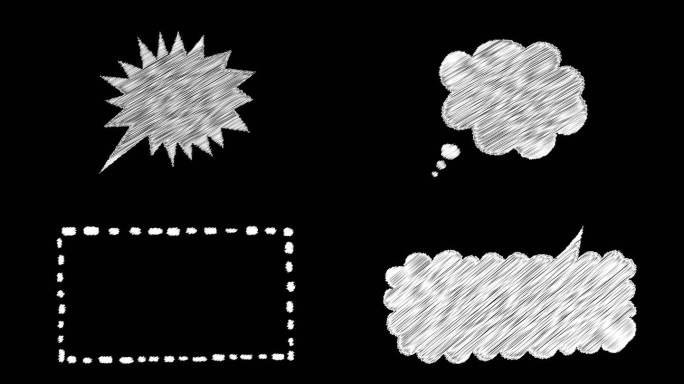 10款白色涂写风格对话框气泡框