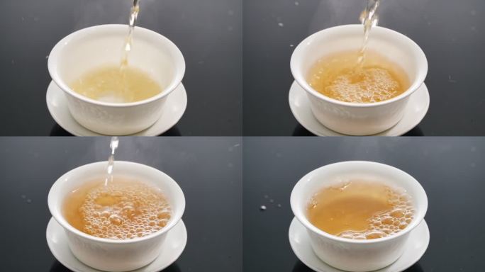往茶杯杯中倒入茶水