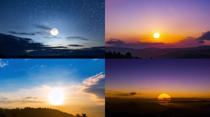 日转夜  日夜交替 日月交替 昼夜交替
