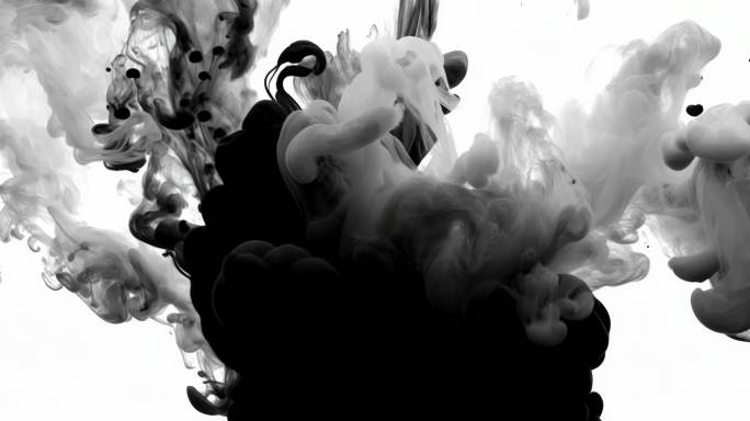 宽屏黑白水墨晕染泼墨中国风水墨古风墨韵