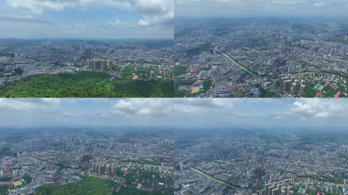 4k50帧 郴州城市大景 城市鸟瞰风光