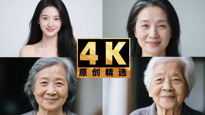 母亲女性面部衰老过程青丝到白发一镜到底