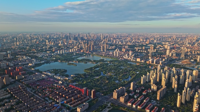 天津水上公园全景航拍