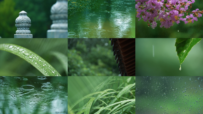 雨水雨滴下雨天屋檐滴水立春惊蛰谷雨