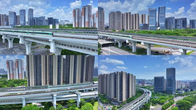 深圳光明凤凰城地铁航拍凤凰广场