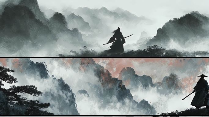 宽屏-水墨风武侠场景国风背景