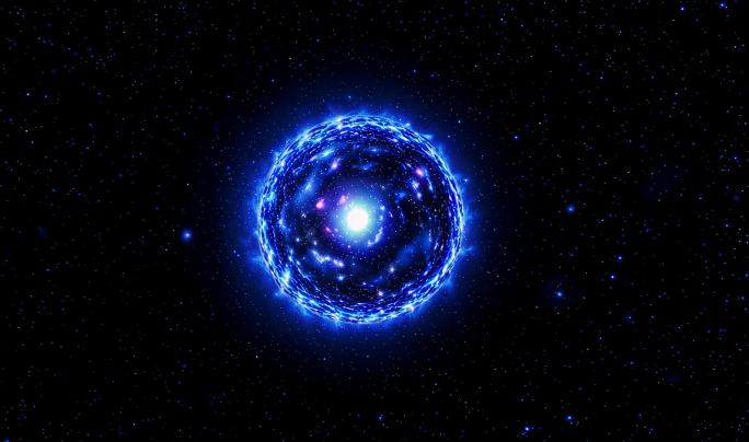 蓝色能量球宇宙空间