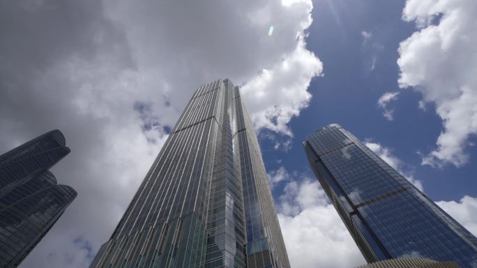 上海徐家汇商圈建筑延时