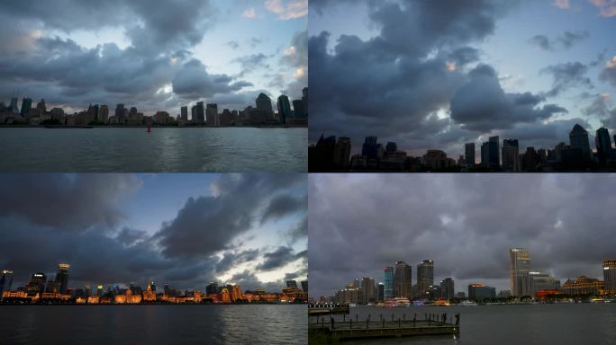 上海外滩黄浦江浦西延时