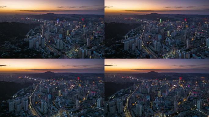 4K 兰州夜景航拍延时