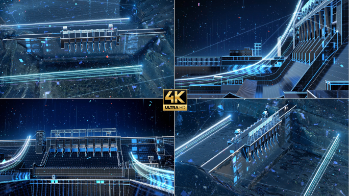 水力发电站科技蓝图智能大坝