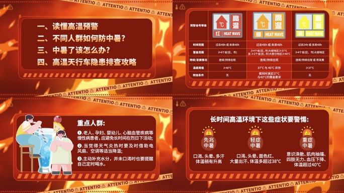 原创夏季夏天高温中暑科学防暑预警MG动画