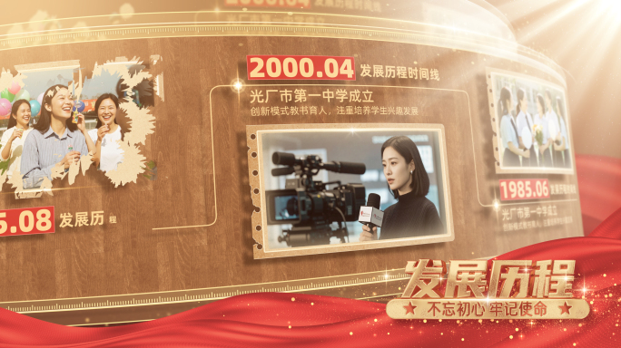 照片图文历程时间线照片墙弧形曲面多图