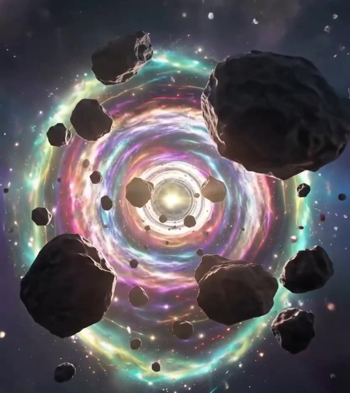宇宙星云陨石穿梭